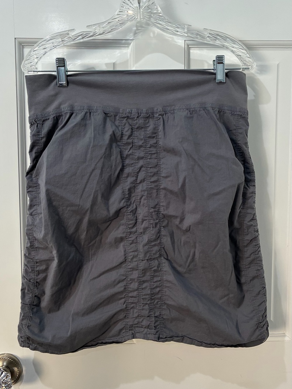 XCVI Charcoal Gray Ruched Mini Skirt